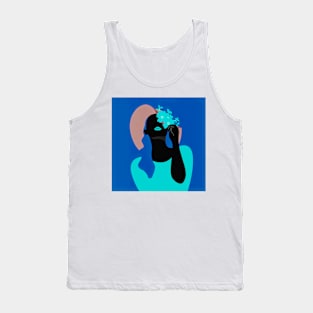 Girl With Flowers Hat Tank Top